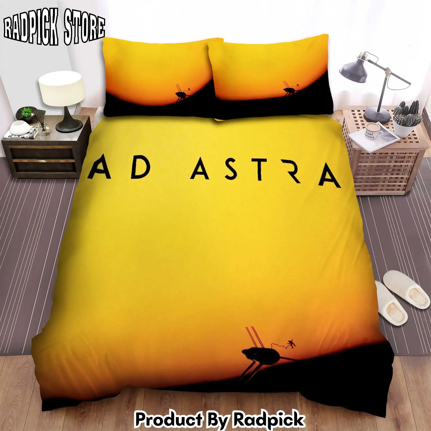 Radpick ad astra yellow background bed sheets spread comforter duvet cover bedding sets rp3278903